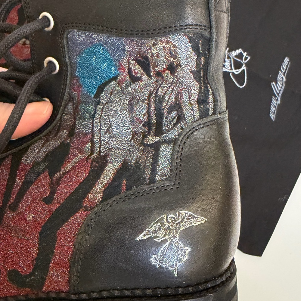 Fluevog Limited Edition Derby Swirl Tapestry Boots - Picture 6 of 10